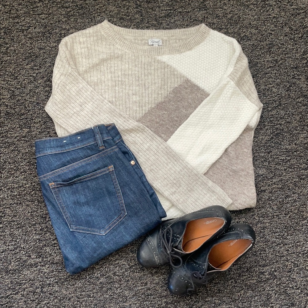 Screw Neck Knit Sweater